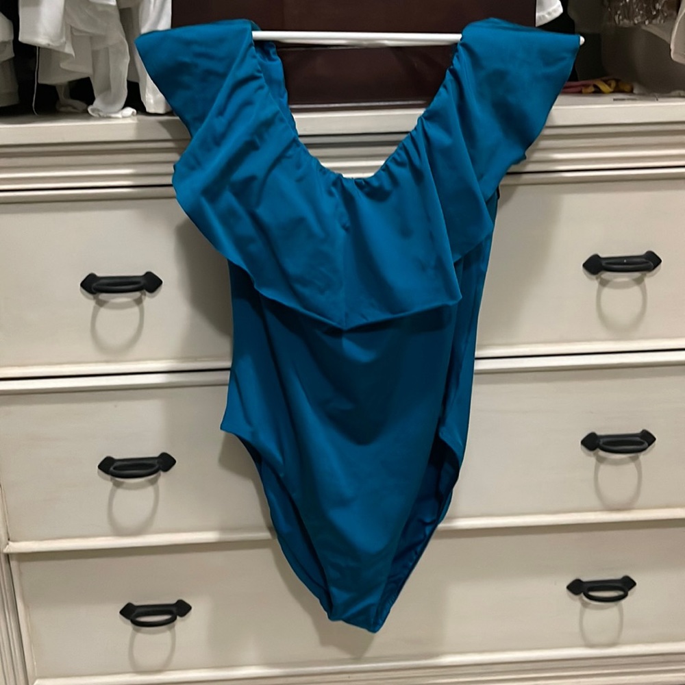 Trina Turk one piece Bathing suit. Worn once. Turquoise.